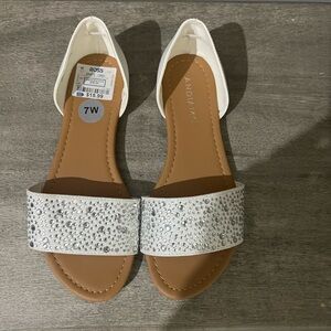 Elegant White and Silver Women's Sandals